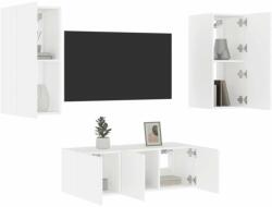 vidaXL 4 darab fehér szerelt fa fali TV-bútor LED-del (3216804) - pepita