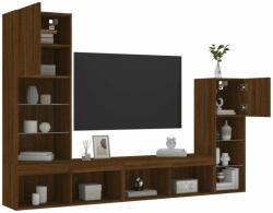 vidaXL 4 darab barna tölgyszínű szerelt fa TV-bútor LED-del (3216653) - pepita