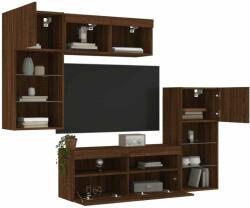 vidaXL 5 darab barna tölgyszínű szerelt fa TV-bútor LED-del (3216731) - pepita
