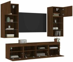 vidaXL 5 darab barna tölgyszínű szerelt fa TV-bútor LED-del (3216749) - pepita