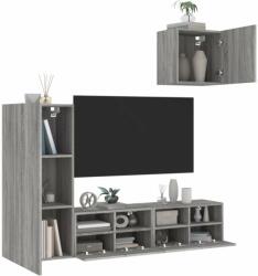 vidaXL 4 darab szürke sonoma színű szerelt fa fali TV-bútor (3216505) - pepita