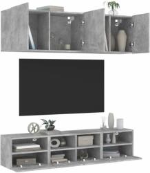 vidaXL 5 darab betonszürke szerelt fa fali TV-bútor (3216514) - pepita