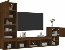 vidaXL 4 darab barna tölgyszínű szerelt fa TV-bútor LED-del (3216667) - pepita