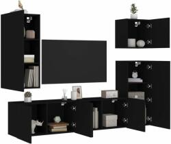 vidaXL 5 darab fekete szerelt fa falra szerelhető TV-bútor (3216447) - pepita