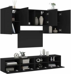 vidaXL 5 darab fekete szerelt fa falra szerelhető TV-bútor (3216526) - pepita
