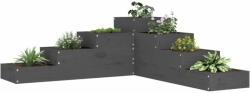 vidaXL szürke 4 szintes tömör fenyőfa kerti virágtartó 106x104, 5x36 cm (825326) - pepita