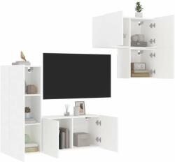 vidaXL 4 darab fehér szerelt fa fali TV-bútor (3216428) - pepita