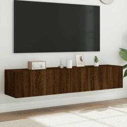 vidaXL 2 db barna tölgyszínű fali TV-szekrény LED-del 80x35x31 cm (837294) - pepita