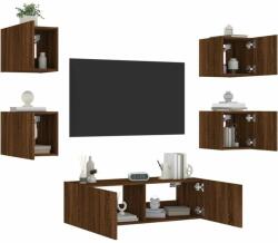 vidaXL 5 darab barna tölgyszínű falra szerelhető TV-szekrény LED-del (3216866) - pepita
