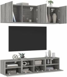 vidaXL 5 darab szürke sonoma színű szerelt fa fali TV-bútor (3216516) - pepita