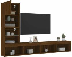 vidaXL 4 darab barna tölgyszínű szerelt fa TV-bútor LED-del (3216646) - pepita