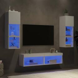 vidaXL 6 darab fehér szerelt fa fali TV-bútor LED-del (3216615) - pepita