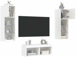 vidaXL 4 darab fehér falra szerelhető TV-szekrény LED-del (3216576) - pepita