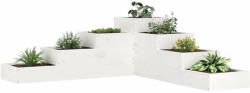 vidaXL fehér 4 szintes tömör fenyőfa kerti virágtartó 106x104, 5x36 cm (825325) - pepita