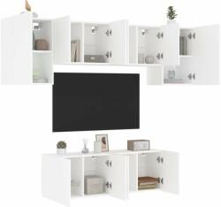 vidaXL 6 darab fehér szerelt fa falra szerelhető TV-bútor (3216439) - pepita