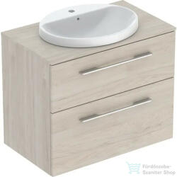 Geberit SELNOVA SQUARE 79, 1x50, 2 cm-es 2 fiókos alsószekrény pulttal és Variform mosdóval, világos hikoridió 502.875. 00.1 (502875001)