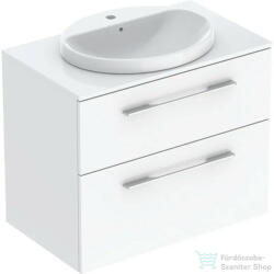 Geberit SELNOVA SQUARE 79, 1x50, 2 cm-es 2 fiókos alsószekrény pulttal és Variform mosdóval, fényes fehér 502.872. 00.1 (502872001)