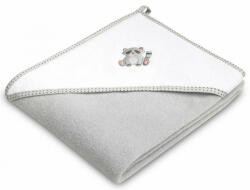  Kapucnis fürdőlepedő 100*100 cm szürke/fehér - mosómaci