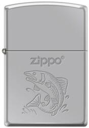 Zippo benzines öngyújtó Fish motívummal, króm