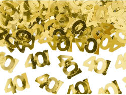 PartyDeco S. r. o Konfetti, 40-es, arany, 15 g/csomag