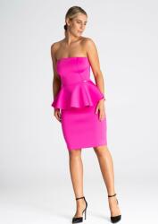 Katrus Sötét rózsaszín fodros mini ruha M976 fuchsia Méret: XL