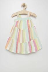 Gap gyerek vászonruha mini, harang alakú - többszínű 80-86 - answear - 9 990 Ft