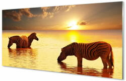 tulup. hu Konyhai üveg panel Zebrák víz naplemente 125x50 cm