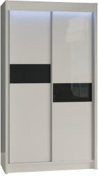 Expedo Dulap cu uși glisante ADRIANA, 120x216x61, alb/sticlă neagră - expedo - 1 770,00 RON