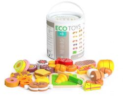 ECOTOYS Set alimente din lemn Ecotoys 23 buc