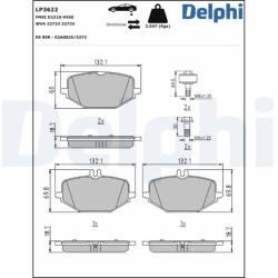 DELPHI fékbetétkészlet, tárcsafék DELPHI LP3622 (LP3622)