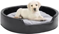 vidaXL Pat pentru câini, negru/gri, 79x70x19 cm, pluș/piele ecologică (171254) - comfy