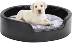vidaXL Pat pentru câini, negru/gri, 69x59x19 cm, pluș/piele ecologică (171253) - comfy