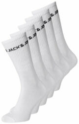 Jack&Jones Junior 5 pár hosszú szárú gyerek zokni Basic 12219499 Fehér (Basic 12219499)