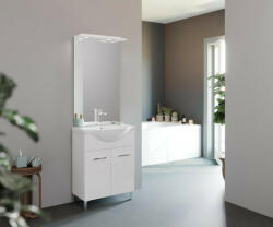 Savinidue Smart 65cm-es két ajtós fürdőszobaszekrény polccal + mosdó - smartbutor