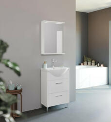 Savinidue Smart 55cm-es lenyílós, fiókos fürdőszobaszekrény + mosdó - smartbutor