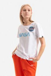 Alpha Industries pamut póló NASA PM fehér - fehér M