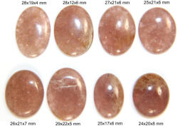 Cabochon Cuart Capsuna - Oval - 24-29x17-22x4-8 mm - 1 Buc