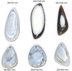  Pandantiv Opal Albastru Natural cu Gaura - Picatura - Neregulat - 23-42x7-21x4-8 mm - 1 Buc