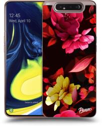 Picasee Husă transparentă din silicon pentru Samsung Galaxy A80 A805F - Dark Peonny