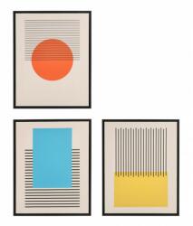Bizzotto Set 3 tablouri canvas Geo 40x50 cm (0245176)