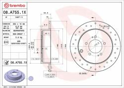 BREMBO féktárcsa BREMBO 08. A755.1X (08.A755.1X)