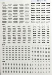 TRIPLE 9 Decaluri, autocolante, stickere machete auto cu logo Audi (water slide) scala 1/64, 1/43, 1/24, 1/181/43 (26027)
