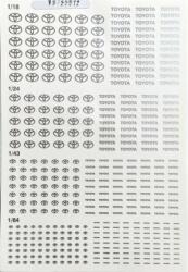 TRIPLE 9 Decaluri, autocolante, stickere machete auto cu logo Toyota (water slide) scala 1/64, 1/43, 1/24, 1/181/43 (26049)