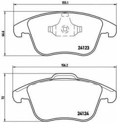 BREMBO Set placute frana, frana disc LAND ROVER RANGE ROVER EVOQUE (LV) (2011 - 2016) BREMBO P 44 020