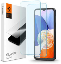 Spigen Folie protectie Samsung Galaxy A14 4G / A14 5G sticla securizata 9H Spigen TR Slim transparent (2 buc)