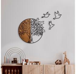 Asir Fali dekoráció 60x56 cm fa/fém fa és madarak mintával 891TNL2349 (AS1686)