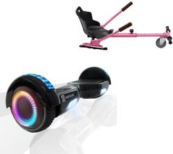 Smart Balance 6, 5 hüvelykes hoverboard csomag standard üléssel, normál fekete PRO-val, kiterjesztett autonómiával és rózsaszín ergonómikus hoverkarttal, Smart Balance