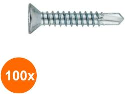 Index Set 100 x Surub Autoforant Cap Inecat Urechi pentru Lemn Sub Metal, Otel Zincat-5.5 x 55 (COR-100XX09025555S)