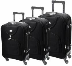 Dollcini Dollcini, Világjáró Bőrönd, 3db-os Bőrönd szett, 20", 25", 28", fek (D007161D)