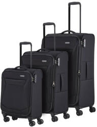 Travelite Chios fekete 4 kerekű 3 részes bőrönd szett (80040-01)